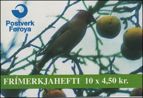 Färöer-Inseln Markenheftchen 11 Invasionsvögel Birds 1996, ** postfrisch