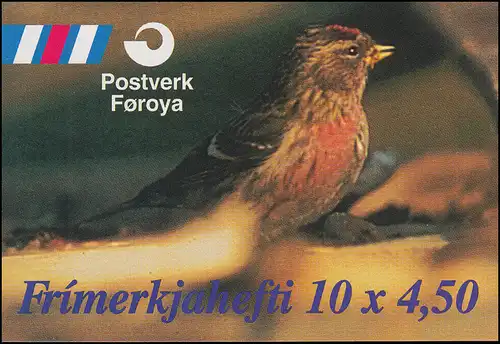 Färöer-Inseln Markenheftchen 13 Invasionsvögel Birds 1997, ** postfrisch