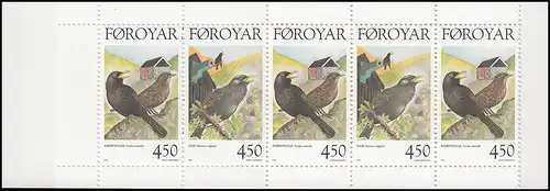 Färöer-Inseln Markenheftchen 15 Standvögel Birds 1998, ** postfrisch