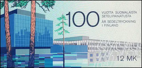 Finnland Markenheftchen 15 Banknotendruckerei, ** postfrisch