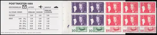 Groenland Carnets de marques 1 Reine Margrethe 1989, ** post-fraîchissement