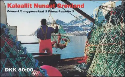 Grönland Markenheftchen 3 Königin Margrethe und Krabben 1993, ** postfrisch