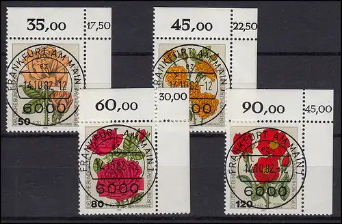 1150-1153 Wofa Gartenrosen, 4 Werte komplett - Satz mit KBWZ O FfM