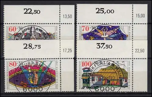 1411-1414 Jeunesse - cirque 1989, 4 valeurs complètes - ensemble avec KBWZ O FfM
