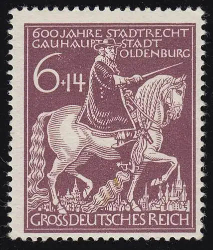 907III Oldenburg mit PLF III Strich oben am Ende der 6, Feld 5, **