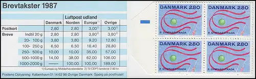 Dänemark Markenheftchen 897 Gymnaestrada: Bänder und Ball, ** postfrisch