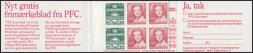 Danemark Carnets de marques 40 chiffres et Reine Margrethe H33, ** frais de port