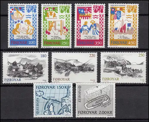 70-78 Dänemark-Färöer Jahrgang 1982 komplett, ** postfrisch