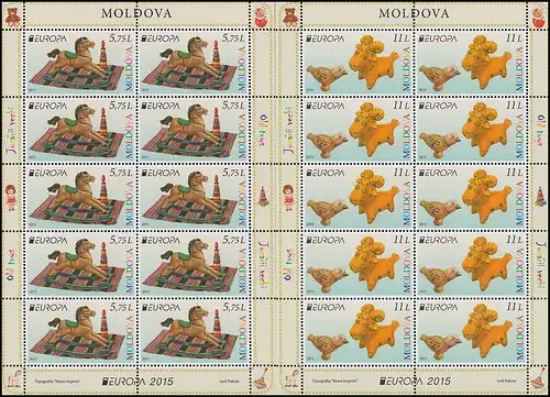 2015 Moldavie 904-905 Jouet historique, petit jeu d'arc ** post-fraîchissement