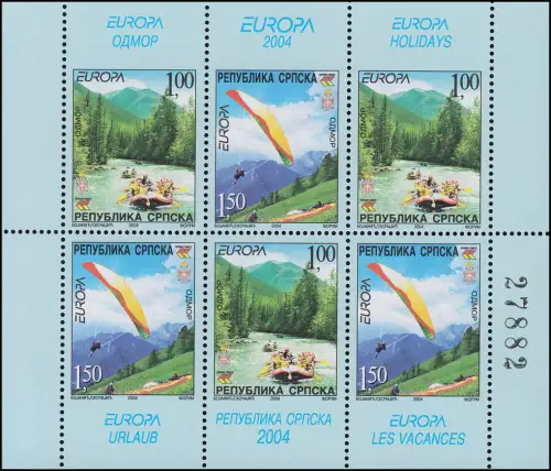 2004 Bosnie-et-Herzégovine (République de Serbie) 300D-301D, feuillet **