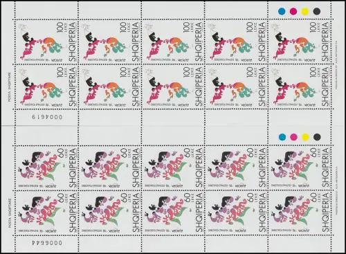 1998 Albanie 2648-2649 Fêtes et jours fériés, petit jeu de feuilles ** frais de port