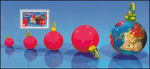 Block 82 Weihnachten und Neujahr: Igel Hut Christbaumkugeln **
