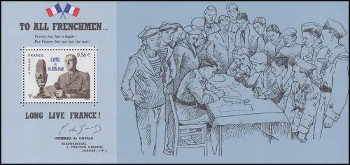 Bloc 131 anniversaire de l'appel du 18 juin 1940 **