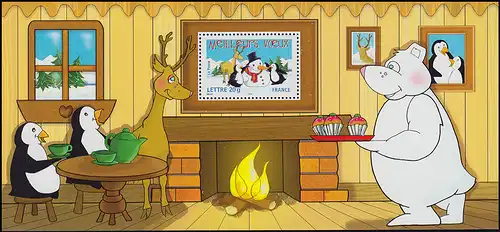 Bloc 50 Noël et Nouvel An: Ren Pingouin Snowmann **