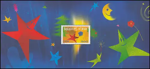 Bloc 43 Noël et Nouvel An: Étoile avec fleur ** - en carte pliante