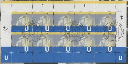 2234 anniversaire du métro en Allemagne - Bogen 10 sur le modèle de carton, ESTE