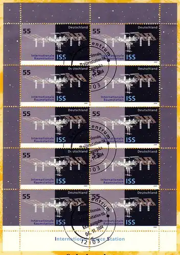 2433 Internationale Raumstation ISS - 10er-Bogen auf Kartonvorlage, ESST