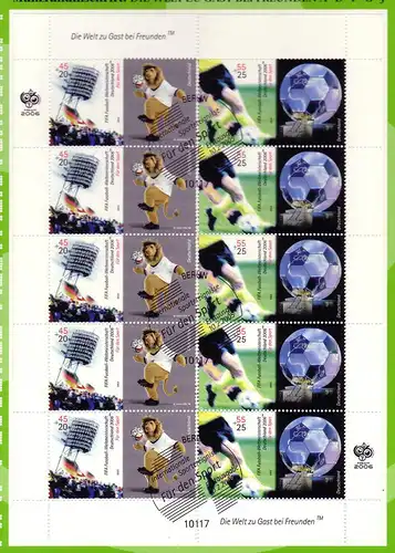 2439-2440 Fußball-WM - 5er-Bogenteile auf Kartonvorlage, ESST