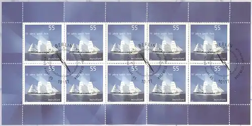 2686 50 Jahre Segelschulschiff Gorch Fock - 10er-Bogen auf Kartonvorlage, ESST