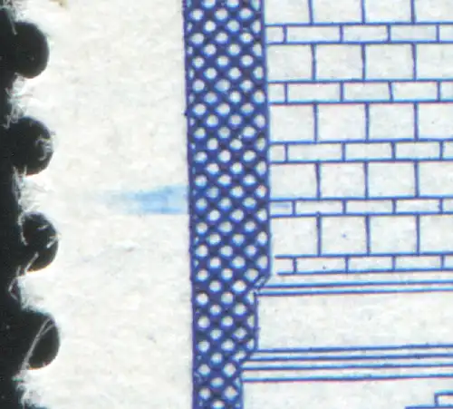 2549 Bauwerke 50 Pf - markanter Farbstrich im linken Markenrand **