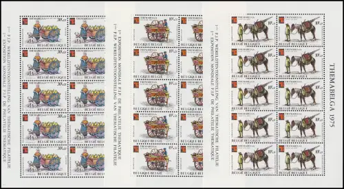 Belgique 1841-1868 Exposition mondiale des timbres THÈME BELGA, jeu de petites feuilles **