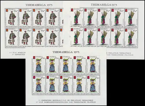 Belgique 1841-1868 Exposition mondiale des timbres THÈME BELGA, jeu de petites feuilles **