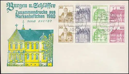HBl. 20II aus MH 12 BuS 1980, alte Fluoreszenz - PLF 532I/XIII auf Schmuck-FDC