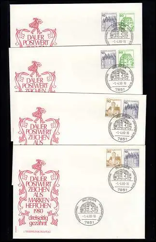 Kit ZD en MH 22I BuS Bdr. 1980, ancienne fluorescence sur 13 bijoux FDC 1.4.80