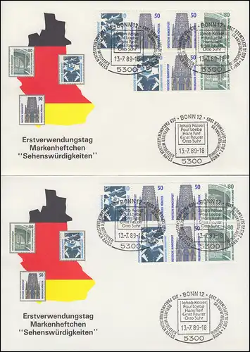 ZD-Set aus MH 25 SWK - 6 Zusammendrucke W79-W84 kpl. auf 2 Schmuck-FDC 13.7.89