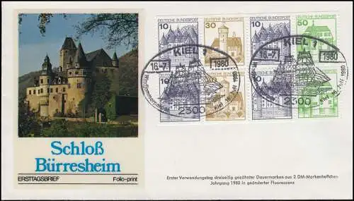 HBl 27I de MH 22I BuS Bdr. 1980, nouvelle fluorescence sur bijoux FDC 16.07.1980