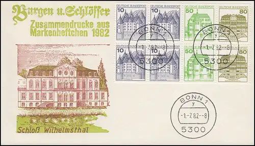 HBl. 29 aus MH 24 Burgen und Schlösser 1982 auf Schmuck-FDC 1.7.82