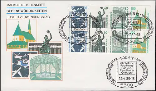 HBl. 31 aus MH 26 SWK 1989 auf Schmuck-FDC BONN 13.7.89