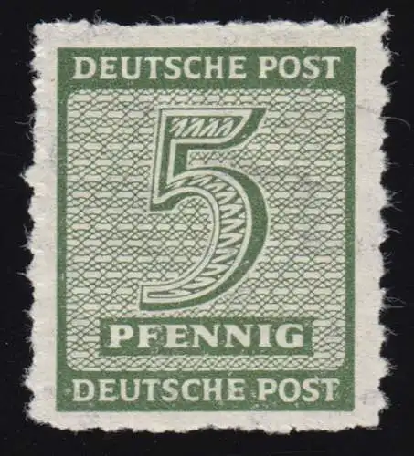 116CY Ziffern 5 Pf. Postmeistertrennung Roßwein, postfrisch **, BPP-geprüft
