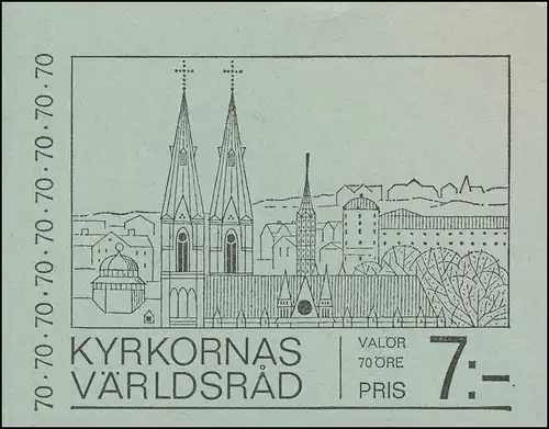 Markenheftchen Tagung des Weltkirchentages in Uppsala 10x 612D, **