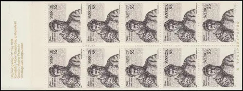 Carnet de marque Albert Engström 35 Öre 10x 636D, **