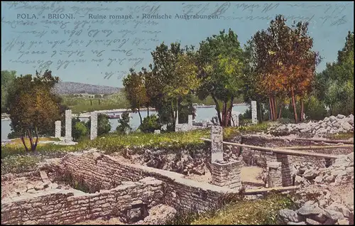 Post Marine Champ Pola 17.9.15 Comp. artillerie forteresse 8 AK fouilles romaines