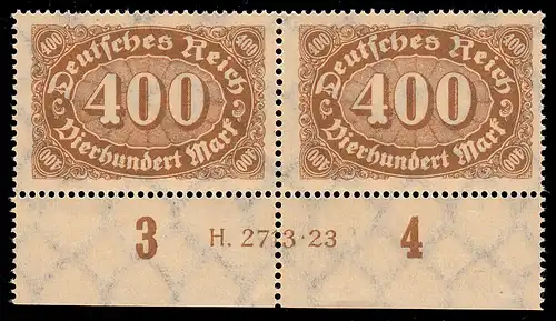 250 Ziffer im Queroval 400 M als UR-Paar mit HAN H 2713.23, postfrisch **