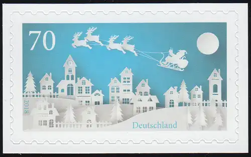 3423 Winter Weihnachtsschlitten, selbstklebend auf neutraler Folie, **