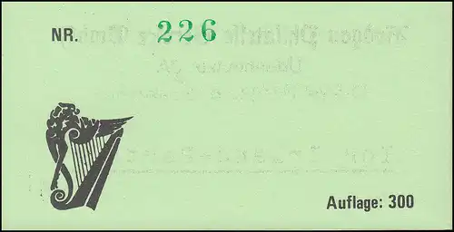 Irland-Markenheftchen privat: FAI-Hauptversammlung Wunsdorf 1986 mit 6x485, **