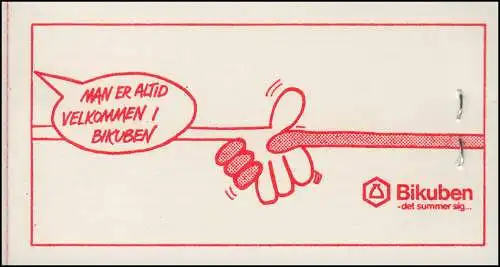 Danemark Carnets de marques 10 Kr Marques libres 1976 Bikuben avec 649+622+556+328, **