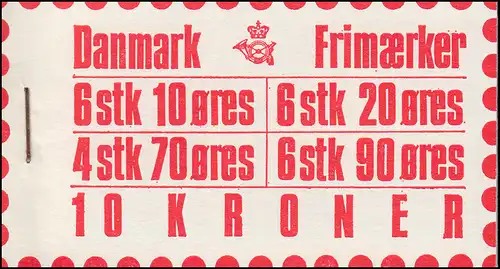 Danemark Carnets de marques 10 Kr Marques libres 1975 Abeille 571+570+556+328, **