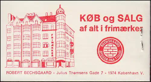 Danemark Carnets de marques 10 Kr Marques libres 1977 No. 1 Aspirateur, **