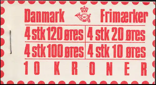Danemark Carnets de marques 10 Kr Marques libres 1977 No. 2 Amoureux, **