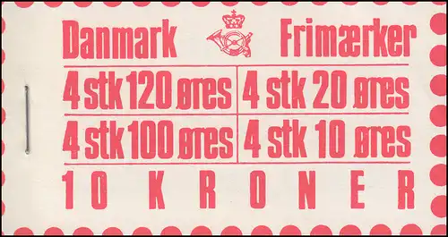 Danemark Carnets de marques 10 Kr Timbres libres 1977 No. 4 Wind et timbres, **