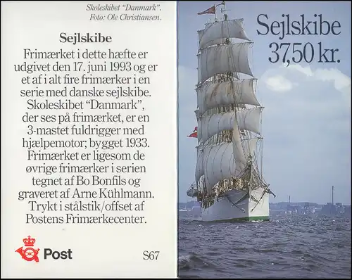 Dänemark Markenheftchen 1057 Segelschulschiffe - Vollschiff DANMARK, **