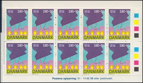 Dänemark Markenheftchen 837 Jahrestag der Befreiung 1985, **
