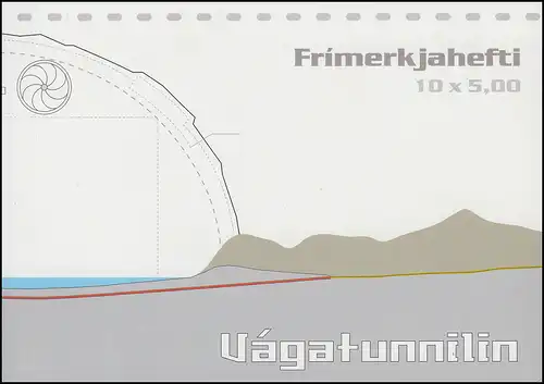 Färöer-Inseln Markenheftchen 21 Straßentunnel 2003, ** postfrisch