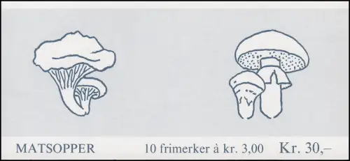 Norvège Carnets de marques 11 champignons Mushrooms Shop 1988, ** frais de port