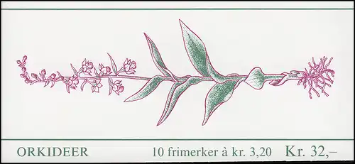 Norwegen Markenheftchen 15 Blumen: Orchideen 1990, ** postfrisch