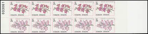 Norvège Carnets de marques 15 Fleurs: Orchidées 1990, ** Postfraîchissement